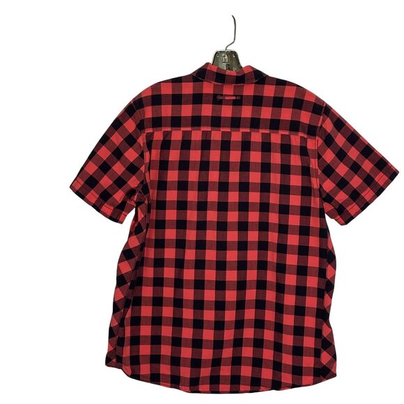 Vintage Canyon River Blues Red & Black Plaid Short Sleeve Button-Down Shirt Sz L - Picture 2 of 7
